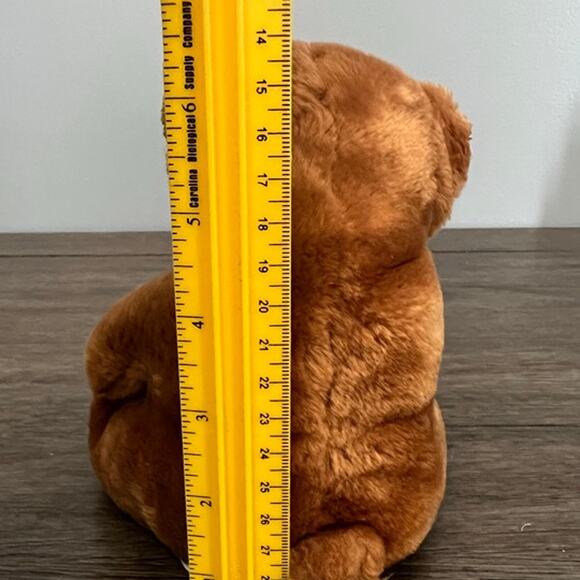 Logo Bear Soft n Cuddly Brown Bear Sitting‎ Plush 1985 Vintage - Picture 5 of 5